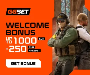 GG.BET welcome bonus: up to 1000 EUR plus a 250 EUR freebet
