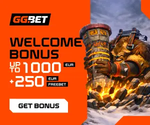 GG.BET welcome bonus: up to 1000 EUR plus a 250 EUR freebet