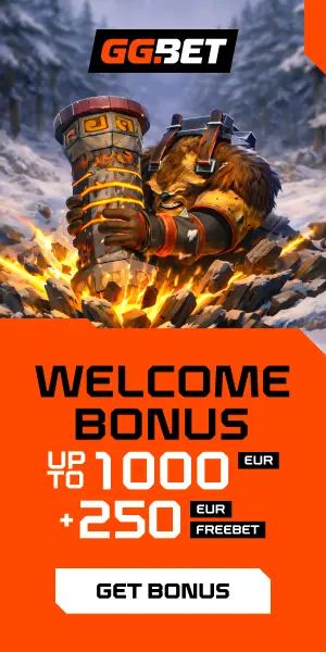 GG.BET welcome bonus: up to 1000 EUR plus a 250 EUR freebet