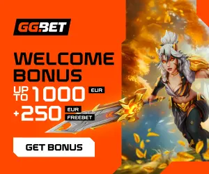 GG.BET welcome bonus: up to 1000 EUR plus a 250 EUR freebet