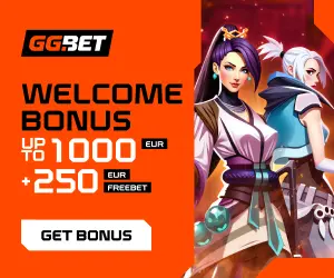 GG.BET welcome bonus: up to 1000 EUR plus a 250 EUR freebet